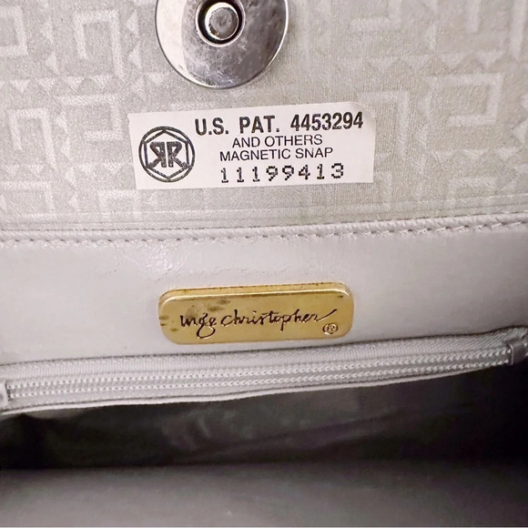 Vintage Silver Crossbody Swirl Hardware Purse Handbag Inge Christopher - Picture 6 of 7